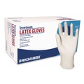 Disposable Gloves | Boardwalk BWK345MBX 4.4 mil 12 in. Long Powder-Free General-Purpose Latex Gloves - Medium, Natural (100/Box) image number 0