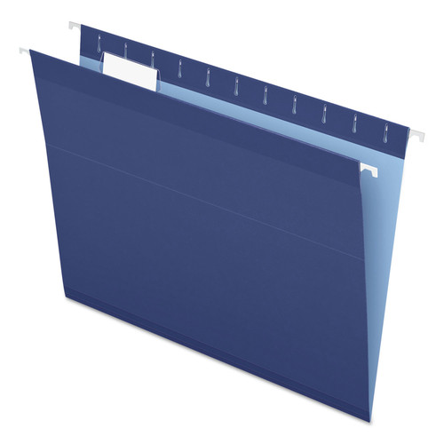 File Folders | Pendaflex 04152 1/5 NAV 1/5-Cut Tabs Letter Size Colored Reinforced Hanging Folders - Navy (25/Box) image number 0