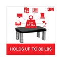 Back to School Sale | 3M MS80B 15 in. x 12 in. x 2.63 in. to 5.78 in. 80-lb. Capacity Adjustable Monitor Stand - Black/Silver image number 7