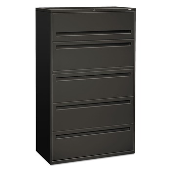 HON H795.L.S Brigade 700 Series Five-Drawer 42 in. x 18 in. x 64.25 in. Lateral File - Charcoal