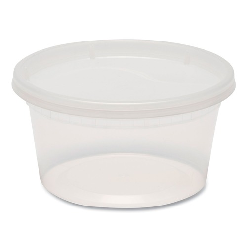 Food Trays, Containers, and Lids | GEN TD40012E 12 oz. Plastic Deli Containers with Lid - Clear (240/Carton) image number 0