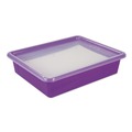 Boxes & Bins | Storex 62534U05C Storage Tray with Lid, Flat, 1 gal, 10.65-in x 10.65-in x 2.96-in, Assorted Bright, 5/Pack image number 7
