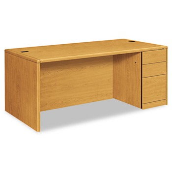 HON H10787R.CC 10700 Series 72 in. x 36 in. x 29.5 in. Single Full-Height Right Pedestal Desk - Harvest