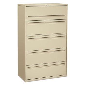 HON H795.L.L Brigade 700 Series Four-Drawer 42 in. x 18 in. x 52.5 in. Lateral File - Putty