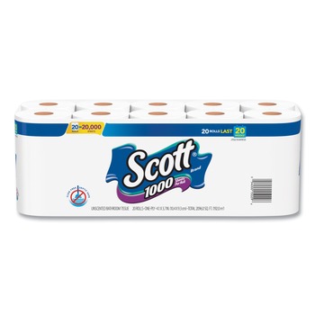 Scott 20032 Septic Safe Standard Roll Bathroom Tissue - White (1000 Sheets/Roll, 20/Pack, 2 Packs/Carton)