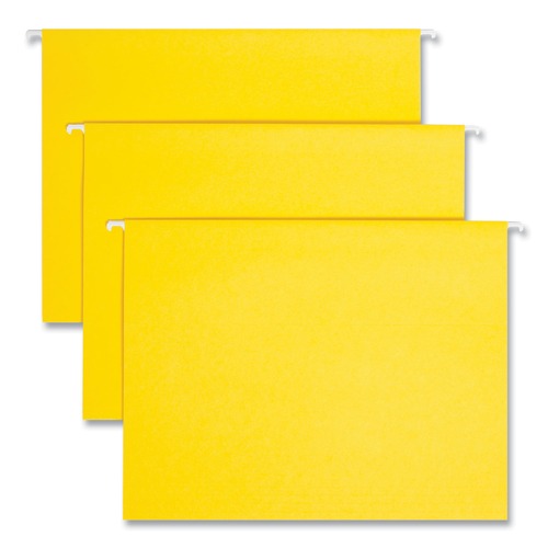 File Folders | Smead 64069 Colored Hanging File Folders with 1/5 Cut Tabs - Letter, Yellow (25/Box) image number 0