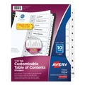 Just Launched | Avery 11134 Ready Index 11 in. x 8.5 in. 10-Tab Customizable TOC 1 to 10 Tab Dividers - Black/White (1-Set) image number 0