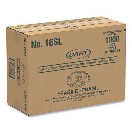 Just Launched | Dart 16SL Plastic Straw-Slot Lid Fits 12 oz. to 24 oz. Hot/Cold Foam Cups - Translucent (1000/Carton) image number 0