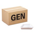 Food Trays, Containers, and Lids | GEN 2DWH 8.56 in. x 6.1 in. x 1.2 in. No. 2D Foam Meat Trays - White (500/Carton) image number 0