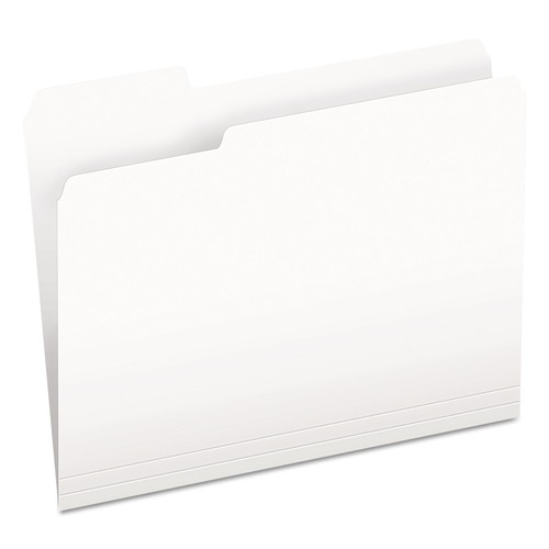 File Folders | Pendaflex 152 1/3 WHI 1/3-Cut Tabs Assorted Letter Size Colored File Folders - White (100/Box) image number 0