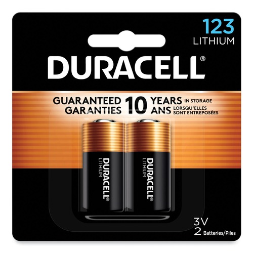 Batteries | Duracell DL123AB2PK 3V 123 Specialty High-Power Lithium Battery (2/Pack) image number 0