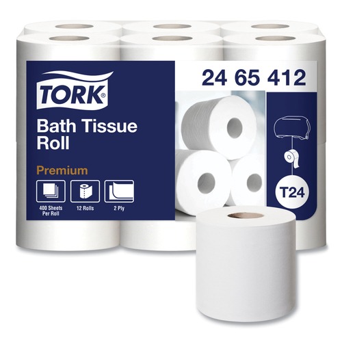 Toilet Paper | Tork 2465412 Premium 2-Ply Septic Safe Poly-Pack Bath Tissue - White (48/Carton) image number 0