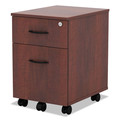 Office Carts & Stands | Alera ALEVABFMC Valencia Series 15.88 in. x 19.13 in. x 22.88 in. Legal/Letter 2-Drawer Mobile Pedestal - Medium Cherry image number 1