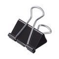 Binding Spines & Combs | Universal UNV11124 Binder Clips with Storage Tub - Medium, Black/Silver (24/Pack) image number 1