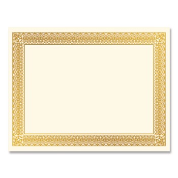 Geographics 47829 8.5 in. x 11 in. Award Certificates - Ivory with Elegant Gold Border (15/Pack)
