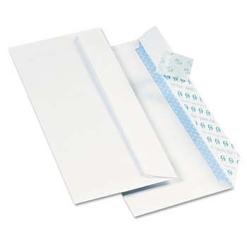 Quality Park QUA69122B Redi-Strip 4.13 x 9.5 Commercial Flap Security Tinted Envelope - White (1,000/Carton)