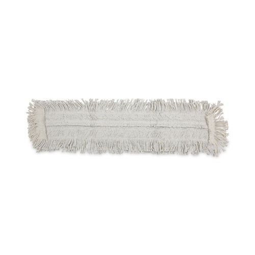 Just Launched | Boardwalk BWK1636 36 in. x 5 in. Disposable Cotton/Synthetic Dust Mop Head With Sewn Center Fringe - White image number 0
