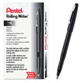 Pens | Pentel R100-A Rolling Writer Medium 0.8 millimeter Stick Rollerball Pen - Black Ink/Barrel (1-Dozen) image number 1