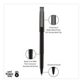 Pens | uni-ball 60151 0.5 mm Stick Roller Ball Pen - Black Ink/Black Matte Barrel/Extra-Fine (1-Dozen) image number 2