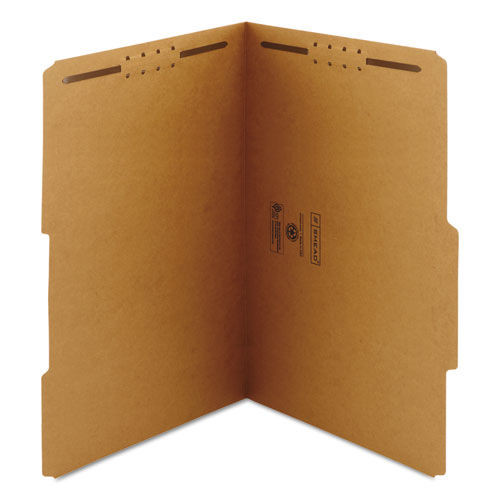 File Folders | Smead 19882 0.75 in. Expansion 2/5-Cut Top Tab 17-pt Kraft Fastener Folders, 2 Fasteners - Legal Size/Kraft (50/Box) image number 0