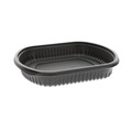 Food Trays, Containers, and Lids | Pactiv Corp. 0CN846360000 36 oz 9.38 x 8 x 1.5 Clearview Micromax Microwavable Plastic Container - Black (250/Carton) image number 1