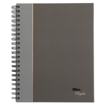 TOPS 25331 Royale 10.5 in. x 8 in. Wirebound Medium/College Ruled Business Notebook - Black/Gray