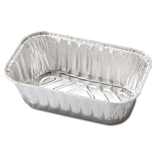 Food Trays, Containers, and Lids | Handi-Foil HFA 31730 5.72 in. x 3.31 in. x 2.03 in. 1 lbs. Capacity Aluminum Baking Pan (200/Carton) image number 0
