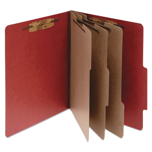 Filing & Folders | ACCO A7015038 4 in. Expansion Pressboard Letter Size 8-Fastener Classification Folders - Earth Red Exterior (10/Box) image number 0