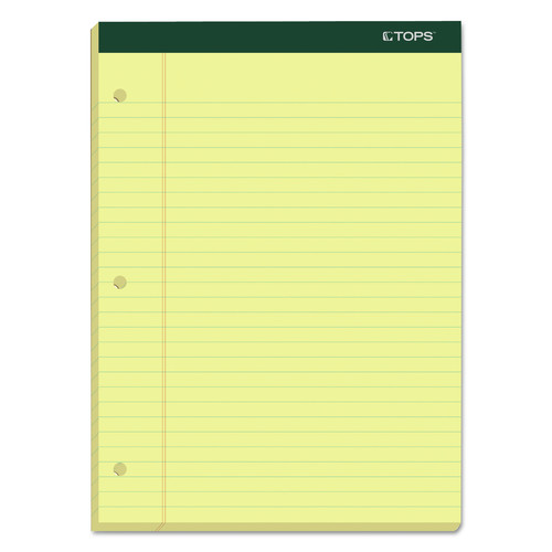 Notebooks & Pads | TOPS 63387 8.5 in. x 11.75 in. Sheets Wide/Legal Rule Double Docket Ruled Pads - Canary (6/Pack) image number 0