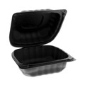 Food Trays, Containers, and Lids | Pactiv Corp. YCNB06000000 EarthChoice 5.75 in. x 5.95 in. x 3.1 in. Microwavable MFPP Plastic Hinged Lid Container With SmartLock - Black (400/Carton) image number 0