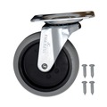 Cleaning Carts | Rubbermaid Commercial FG1011L20000 4 in. Wheel Swivel Mount Plate Non-Marking Plate Casters - Black/Gray/Silver image number 3