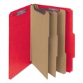 File Folders | Smead 14095 8 SafeSHIELD Fasteners 3 Dividers Letter Size Eight-Section Pressboard Top Tab Classification Folders - Bright Red (10/Box) image number 0