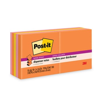 3M R330-10SSAU 3 in. x 3 in. Pop-up Note Refill - Energy Boost Collection Colors (10/Pack)