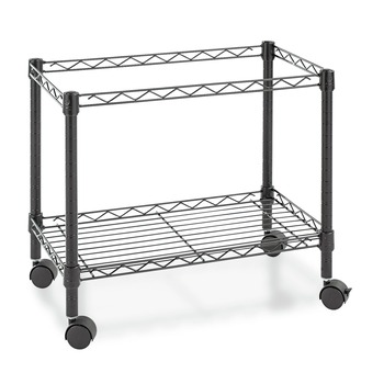 Alera ALEFW601424BL 24 in. x 14 in. x 21 in. 1 Shelf 1 Bin Metal One-Tier File Cart for Side-to-Side Filing - Black