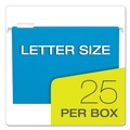 File Folders | Pendaflex 81603 1/5-Cut Tabs Letter Size Colored Hanging Folders - Blue (25/Box) image number 2