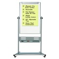 White Boards | MasterVision QR5203 35.4 in. x 47.2 in. 80 in. Tall Vertical Orientation Revolver  - Silver Aluminum Frame image number 4