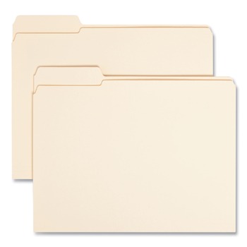 Smead 10335 0.75 in. Expansion Reinforced 1/3-Cut Tab 11-pt Manila File Folders - Letter Size/Manila (100/Box)