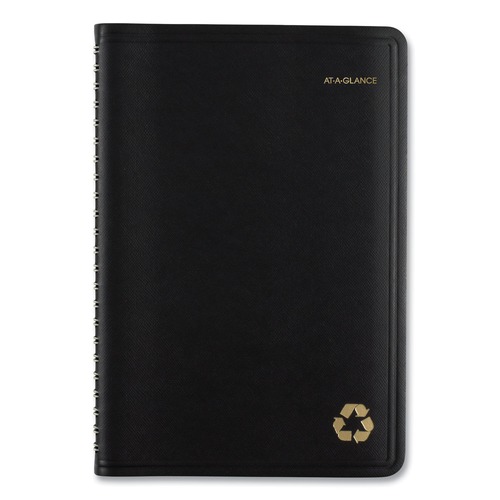 Notebooks & Pads | AT-A-GLANCE 70100G05 8.5 in. x 5.5 in. 12-Month (Jan. to Dec.) 2026 Recycled Weekly Block Format Appointment Book - Black Cover image number 0