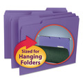 File Folders | Smead 10283 1/3-Cut Tabs Assorted Letter Size 0.75 in. Expansion Interior File Folders - Purple (100/Box) image number 2