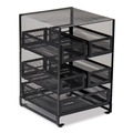 Breakroom Supplies | Mind Reader MMTDR5-BLK 6.75 in. x 7 in. x 10 in. 5-Compartment Network Collection Tea Countertop Organizer - Black image number 0