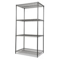 Just Launched | Alera ALESW503618BA 36 in. x 18 in. x 72 in. 4-Shelf Wire Shelving Starter Kit - Black Anthracite image number 1