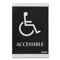 Floor Signs & Safety Signs | Headline Sign 4764 Century Series 6 in. x 9 in. Accessible Office Sign - Black/Silver image number 0