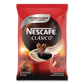 COFFEE | Nescafe 12524962 8 oz Pouch Clasico Dark Roast Instant Coffee