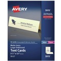 Labels | Avery 05915 3.5 in. x 11 in. Large Embossed Tent Card - Ivory (1 Card/Sheet, 50 Sheets/Pack) image number 0