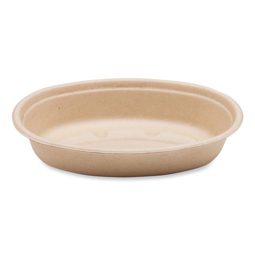 Bowls and Plates | World Centric BO-SC-UBBS-LFP 18 oz 8 x 5.3 x 1.6 Fiber Paper Burrito Bowls - Natural (400/Carton) image number 0