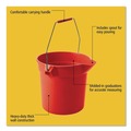 Pails | Rubbermaid Commercial FG296300RED 10-Quart 10.5 in. Round Plastic Utility Pail - Red image number 3