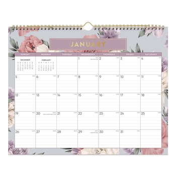 Blue Sky 144076 15 in. x 12 in. 12-Month (Jan to Dec): 2026 Tula Monthly Wall Calendar - Floral Artwork, White/Multicolor Sheets