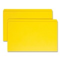 File Folders | Smead 17910 0.75 in. Expansion Straight Tabs Legal Size Reinforced Top Tab Colored File Folders - Yellow (100/Box) image number 0