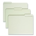 File Folders | Smead 13234 1/3-Cut Tabs Assorted Letter Size 2 in. Expansion Recycled Heavy Pressboard Folders - Gray-Green (25/Box) image number 0