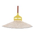 Mops | Rubbermaid Commercial FGF11600WH00 12-Piece 16 oz. Premium Cut-End Cotton Wet Mop Head with 1 in. Orange Band (White) image number 2